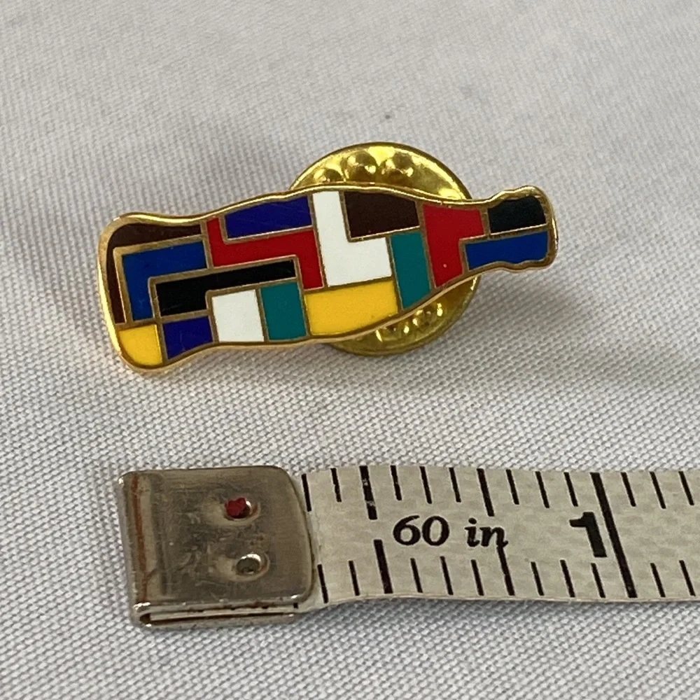 Multi colored Coca Cola Coke tie tack pin